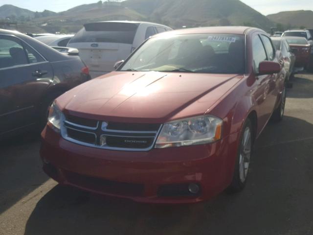 1B3BD1FG9BN514167 - 2011 DODGE AVENGER MA RED photo 2