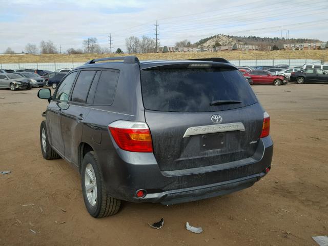 5TDBK3EH8AS011166 - 2010 TOYOTA HIGHLANDER GRAY photo 3