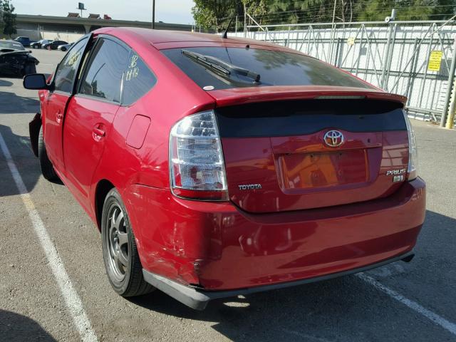 JTDKB20U277561321 - 2007 TOYOTA PRIUS RED photo 3