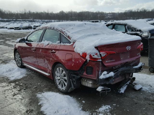 5NPE34AF1GH378915 - 2016 HYUNDAI SONATA SPO RED photo 3