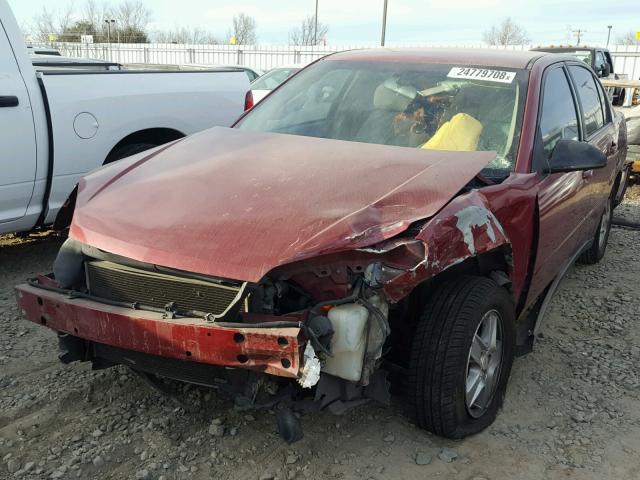 1G1ZT52855F106357 - 2005 CHEVROLET MALIBU LS RED photo 2