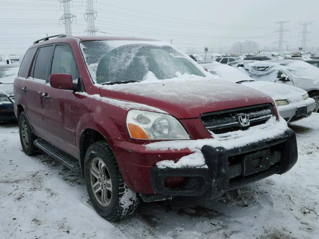 2HKYF18503H555416 - 2003 HONDA PILOT EXL BURGUNDY photo 1