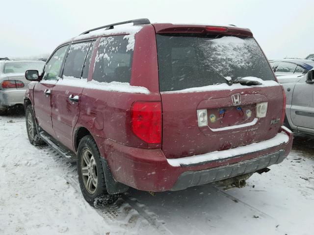 2HKYF18503H555416 - 2003 HONDA PILOT EXL BURGUNDY photo 3