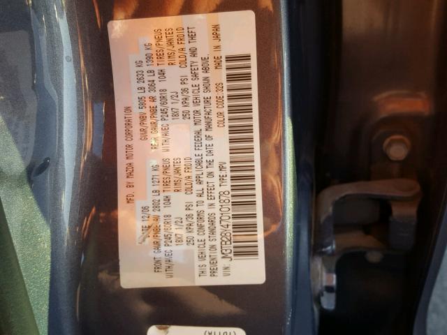 JM3TB28Y470101878 - 2007 MAZDA CX-9 GRAY photo 10