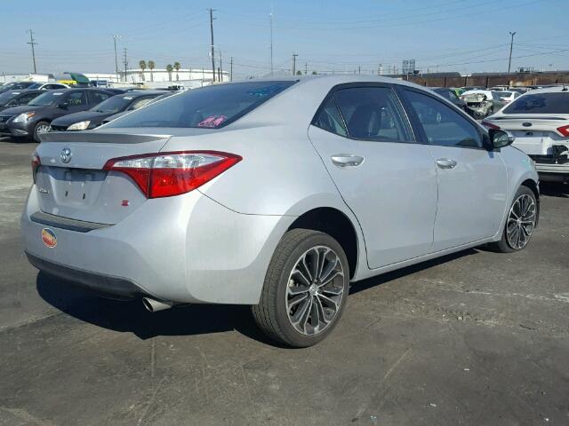 5YFBURHE7EP055513 - 2014 TOYOTA COROLLA L SILVER photo 4