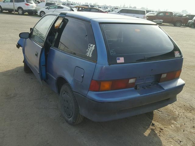 2C1MR2463M6787005 - 1991 GEO METRO BASE BLUE photo 3