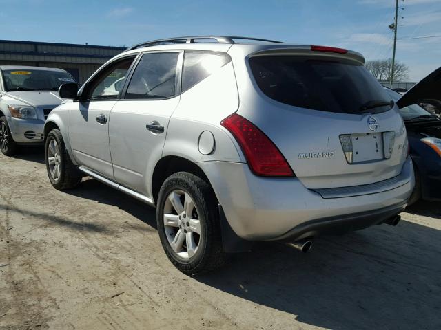 JN8AZ08W17W620306 - 2007 NISSAN MURANO SL SILVER photo 3