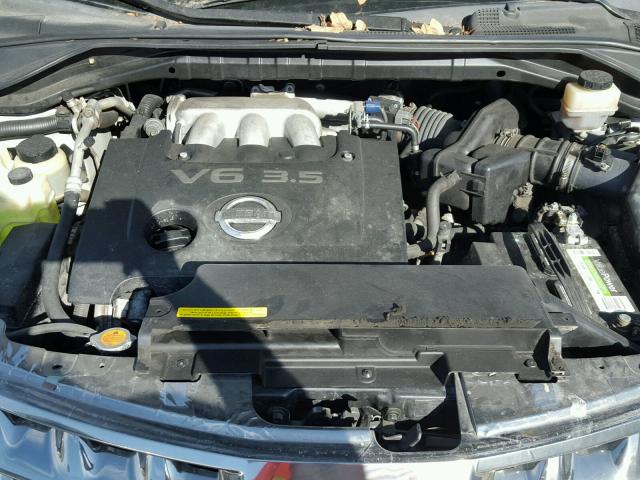 JN8AZ08W17W620306 - 2007 NISSAN MURANO SL SILVER photo 7