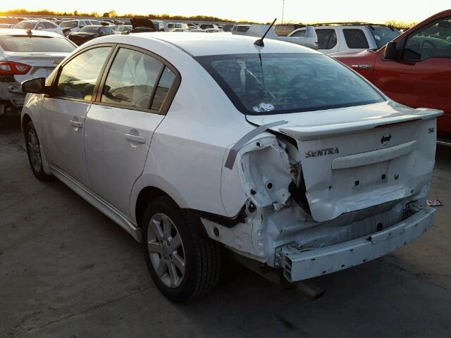 3N1AB6AP9CL669763 - 2012 NISSAN SENTRA 2.0 WHITE photo 3