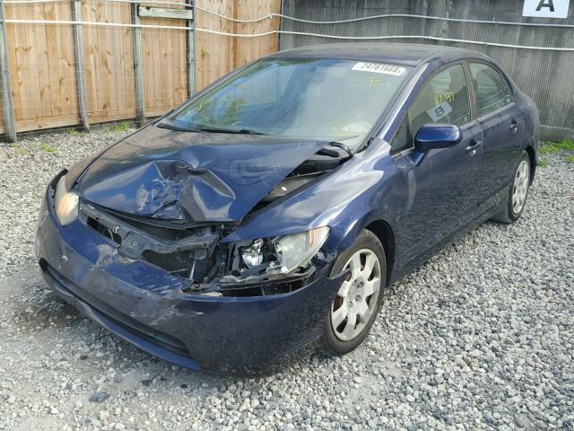 1HGFA16578L007278 - 2008 HONDA CIVIC LX BLUE photo 2