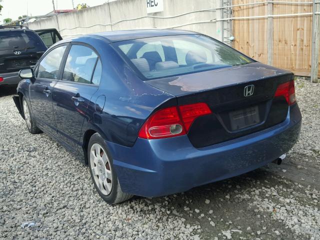 1HGFA16578L007278 - 2008 HONDA CIVIC LX BLUE photo 3