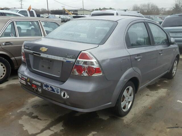 KL1TD56627B071166 - 2007 CHEVROLET AVEO BASE Szary zdjęcie 4
