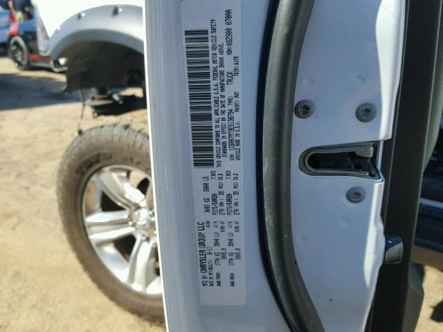 1C6RR7MT9ES138794 - 2014 RAM 1500 SPORT WHITE photo 10