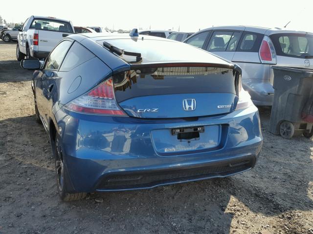 JHMZF1C64ES000301 - 2014 HONDA CR-Z EX BLUE photo 3