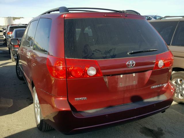 5TDZK22CX8S111975 - 2008 TOYOTA SIENNA XLE RED photo 3