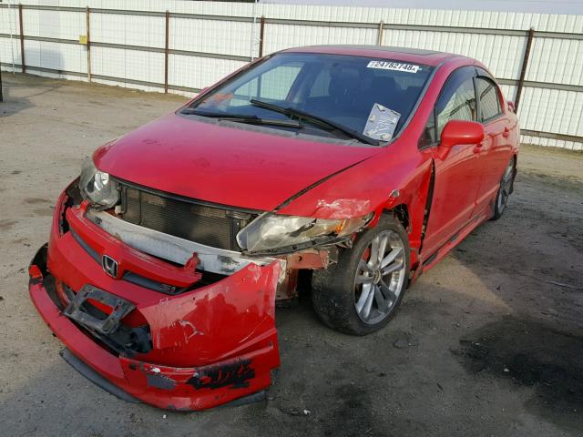 2HGFA55527H708380 - 2007 HONDA CIVIC SI RED photo 2