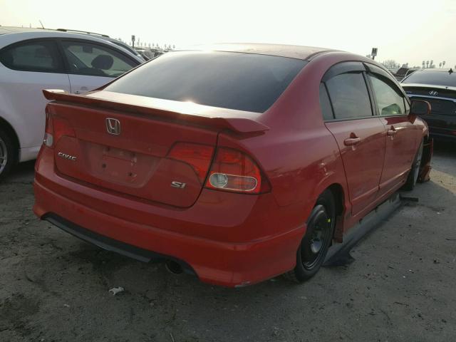 2HGFA55527H708380 - 2007 HONDA CIVIC SI RED photo 4