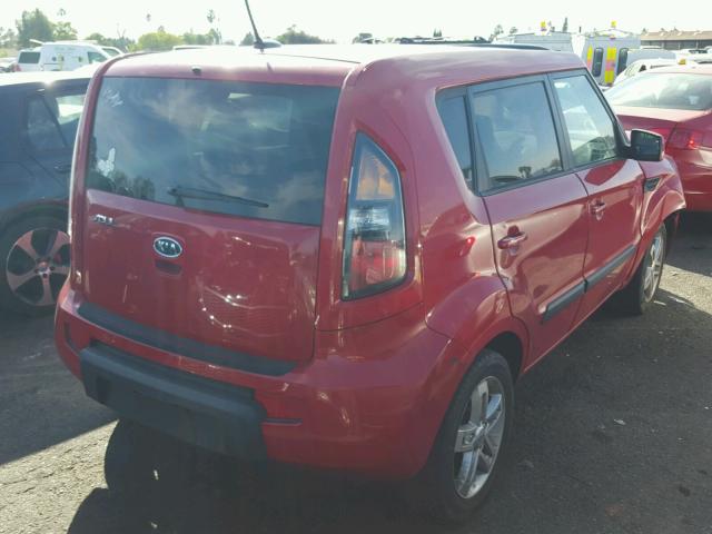 KNDJT2A25B7329195 - 2011 KIA SOUL + RED photo 4