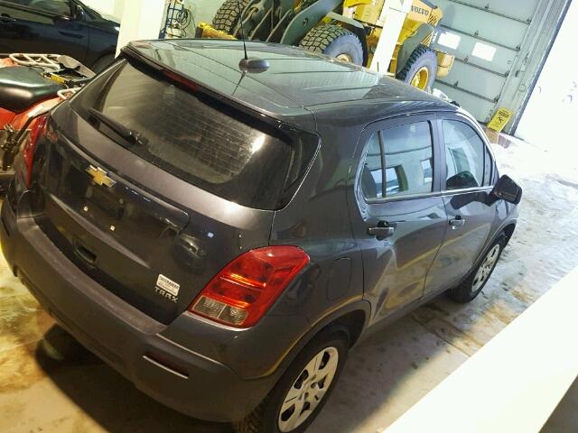 3GNCJKSB5FL139189 - 2015 CHEVROLET TRAX LS GRAY photo 4