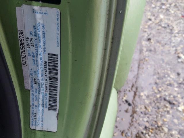 3VWCC21C1XM423358 - 1999 VOLKSWAGEN NEW BEETLE მწვანე ფოტო 10