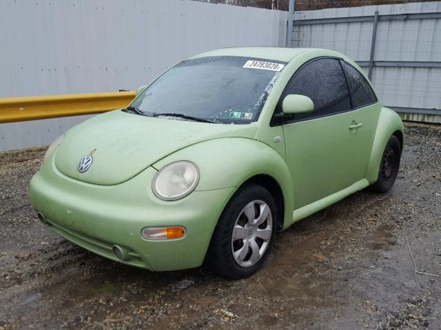 3VWCC21C1XM423358 - 1999 VOLKSWAGEN NEW BEETLE მწვანე ფოტო 2