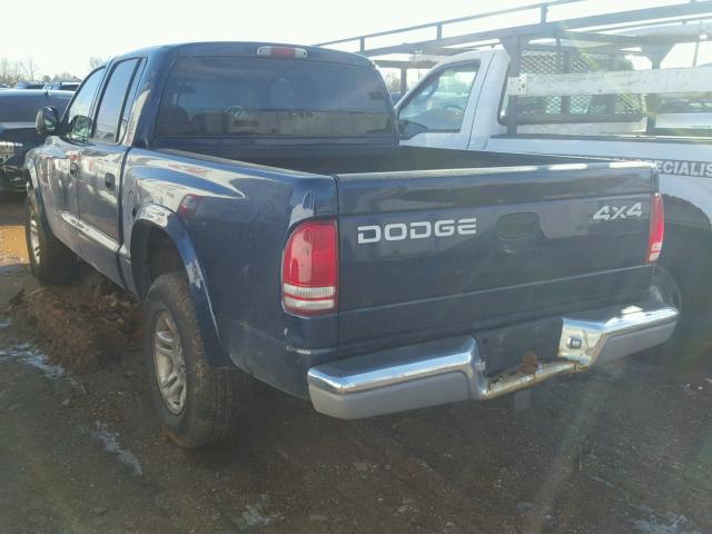 1B7HG2AN11S262636 - 2001 DODGE DAKOTA QUA BLUE photo 3