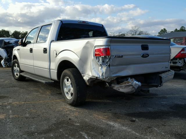 1FTFW1CV5AKE72903 - 2010 FORD F150 SUPER SILVER photo 3