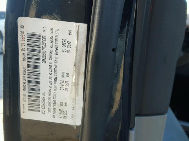 2B3LA73W17H787485 - 2007 DODGE CHARGER SR BLACK photo 10