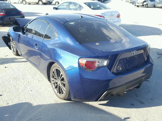 JF1ZNAA12E9701377 - 2014 TOYOTA SCION FR-S BLUE photo 3