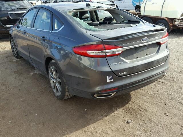 3FA6P0T99HR268823 - 2017 FORD FUSION SE GRAY photo 3