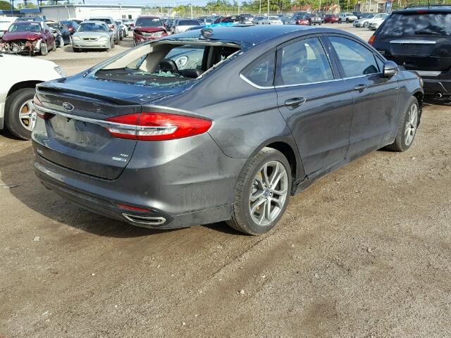 3FA6P0T99HR268823 - 2017 FORD FUSION SE GRAY photo 4