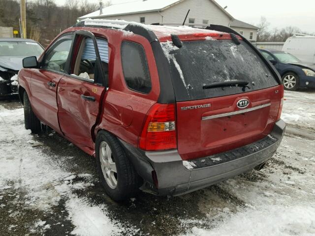 KNDJF724477443751 - 2007 KIA SPORTAGE L RED photo 3