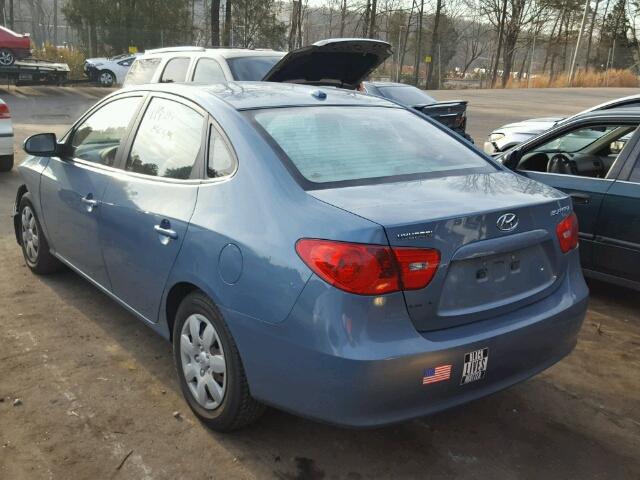 KMHDU46D57U091904 - 2007 HYUNDAI ELANTRA GL BLUE photo 3