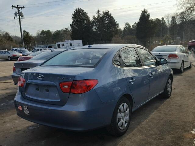 KMHDU46D57U091904 - 2007 HYUNDAI ELANTRA GL BLUE photo 4