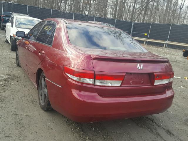 1HGCM556X3A019523 - 2003 HONDA ACCORD EX RED photo 3
