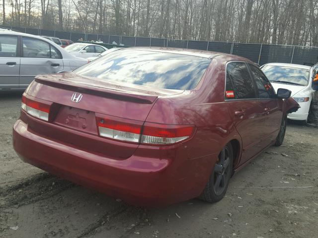 1HGCM556X3A019523 - 2003 HONDA ACCORD EX RED photo 4