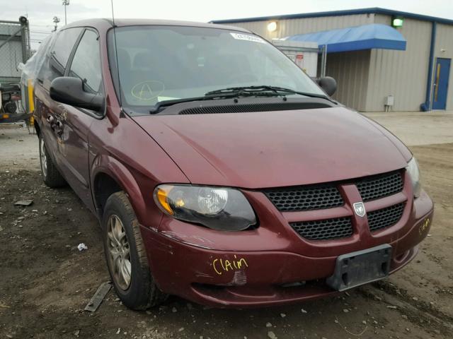 1B4GP45392B553867 - 2002 DODGE CARAVAN SP BURGUNDY photo 1