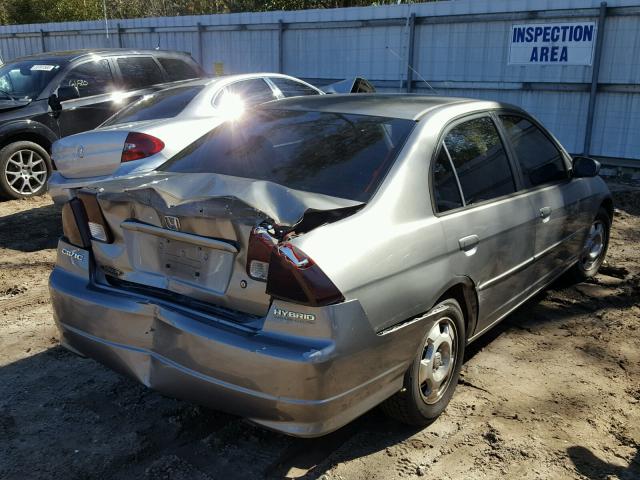 JHMES96674S022201 - 2004 HONDA CIVIC HYBR GRAY photo 4