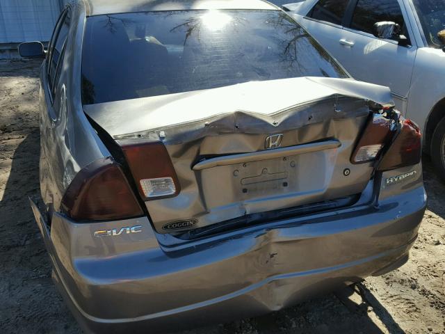 JHMES96674S022201 - 2004 HONDA CIVIC HYBR GRAY photo 9