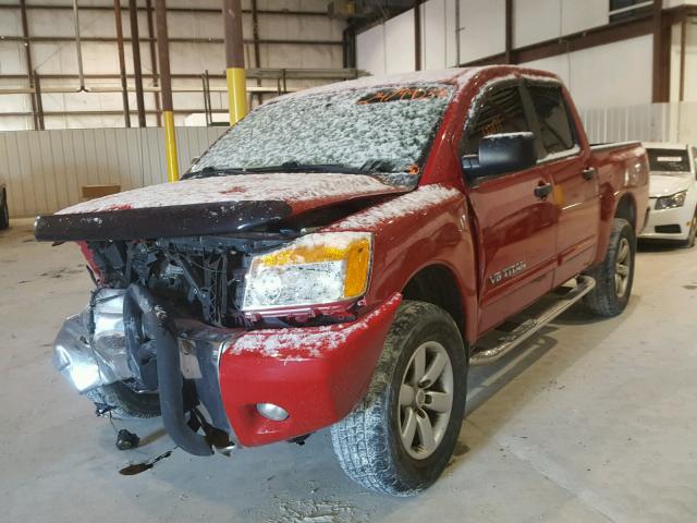 1N6AA0EC6BN302464 - 2011 NISSAN TITAN S RED photo 2