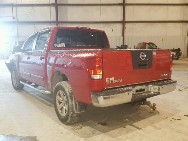 1N6AA0EC6BN302464 - 2011 NISSAN TITAN S RED photo 3