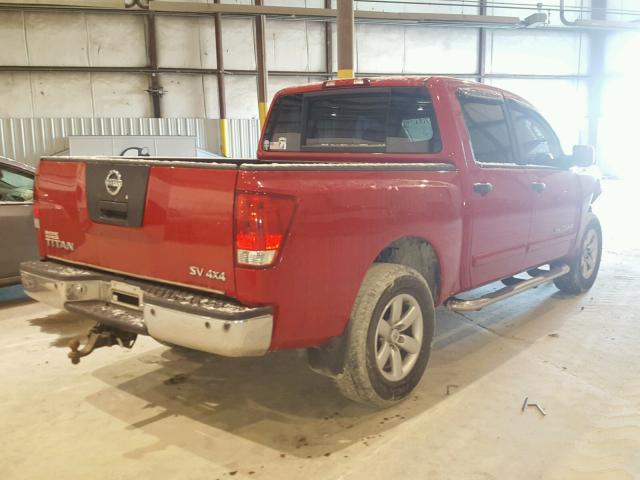 1N6AA0EC6BN302464 - 2011 NISSAN TITAN S RED photo 4