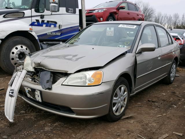 2HGES267X3H558309 - 2003 HONDA CIVIC EX TAN photo 2