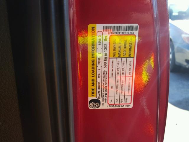 1FTMF1ET1EFB14148 - 2014 FORD F150 RED photo 10