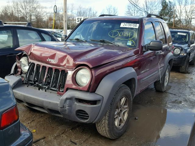 1J4GL48K83W628726 - 2003 JEEP LIBERTY SP PURPLE photo 2