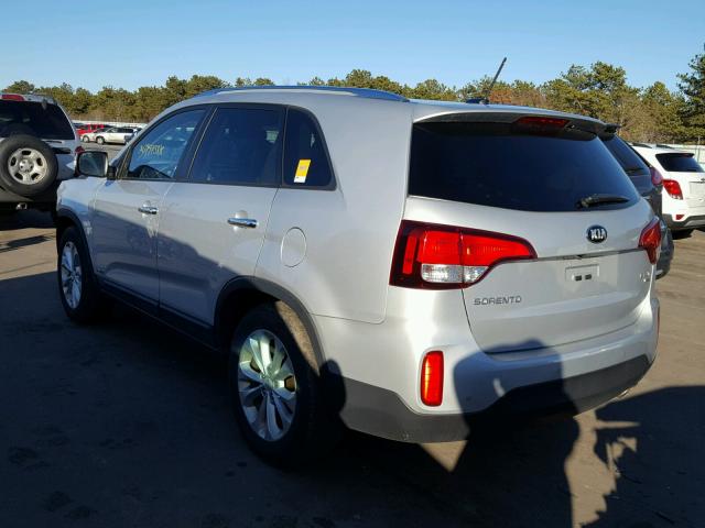 5XYKUDA78EG460895 - 2014 KIA SORENTO EX SILVER photo 3