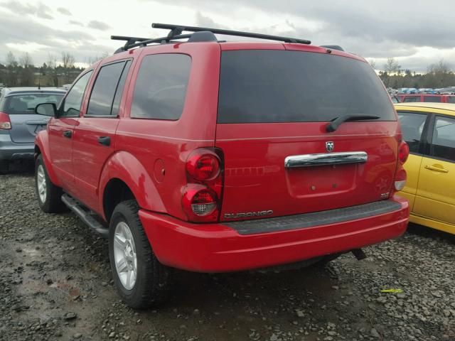 1D4HB48N04F146828 - 2004 DODGE DURANGO SL RED photo 3