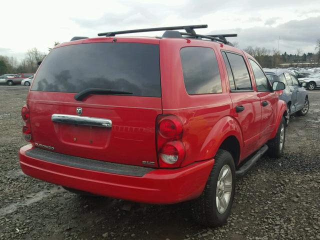 1D4HB48N04F146828 - 2004 DODGE DURANGO SL RED photo 4