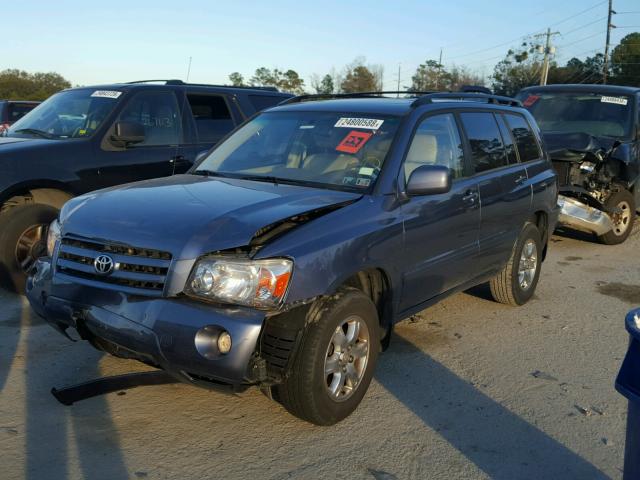 JTEGP21A460121065 - 2006 TOYOTA HIGHLANDER BLUE photo 2