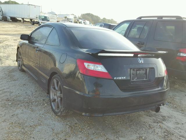 2HGFG21567H709633 - 2007 HONDA CIVIC SI BLACK photo 3